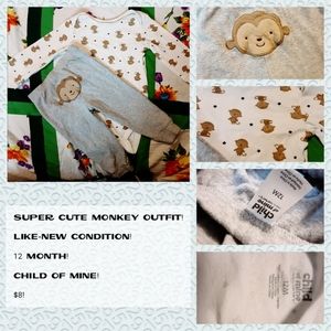 12 Month Baby Monkey Outfit!
